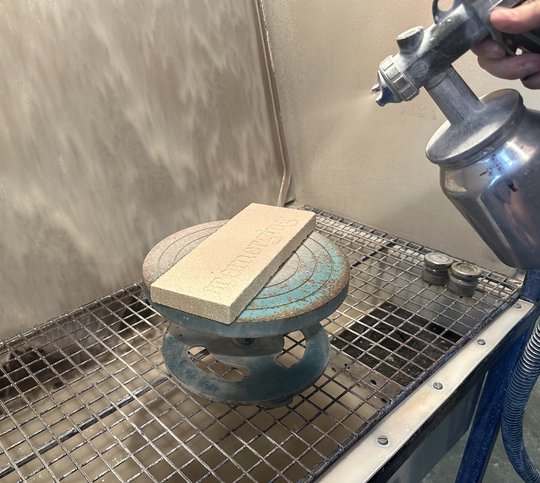 Glazing the award with extra thick application